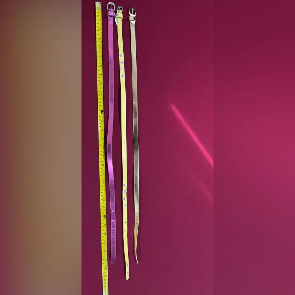 Stylish Kids Belt Set - Pink, Yellow, Gold